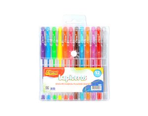 Lapiceros Escarchados fluorescentes x 12 Eterna