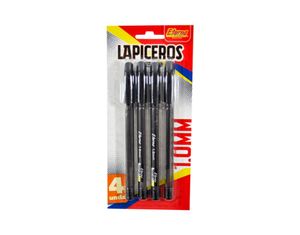 Set Lapiceros 1.0mm Negro x 4 Eterna