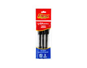 Set x3 Lápiceros Tinta Negra Eterna
