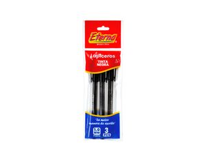 Set x3 Lápiceros Tinta Negra Eterna