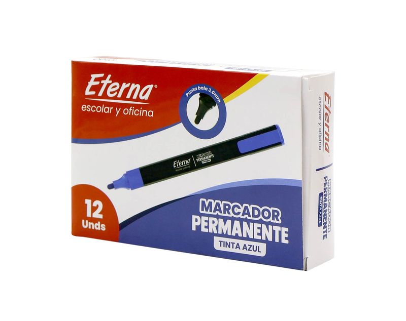Copy of Marcador Negro Permanente x1PC punta bala 3mm Eterna-1767628776225