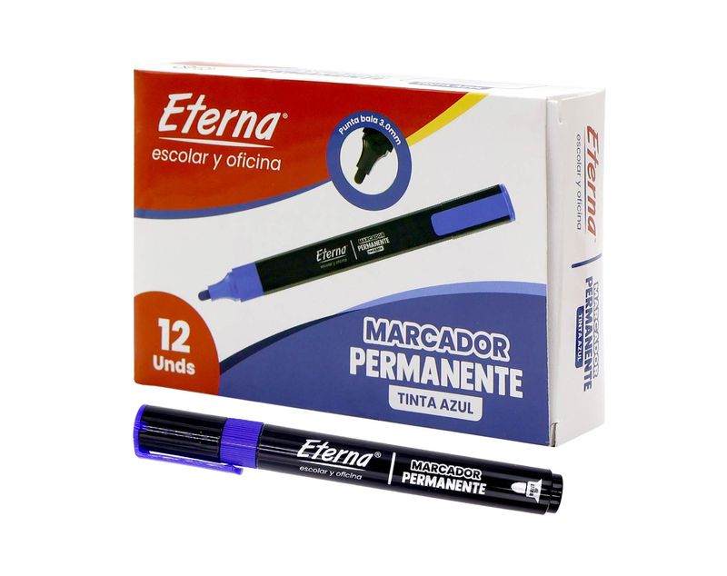 Copy of Marcador Negro Permanente x1PC punta bala 3mm Eterna-1767628999695